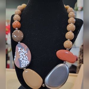 Mixed media print necklace set